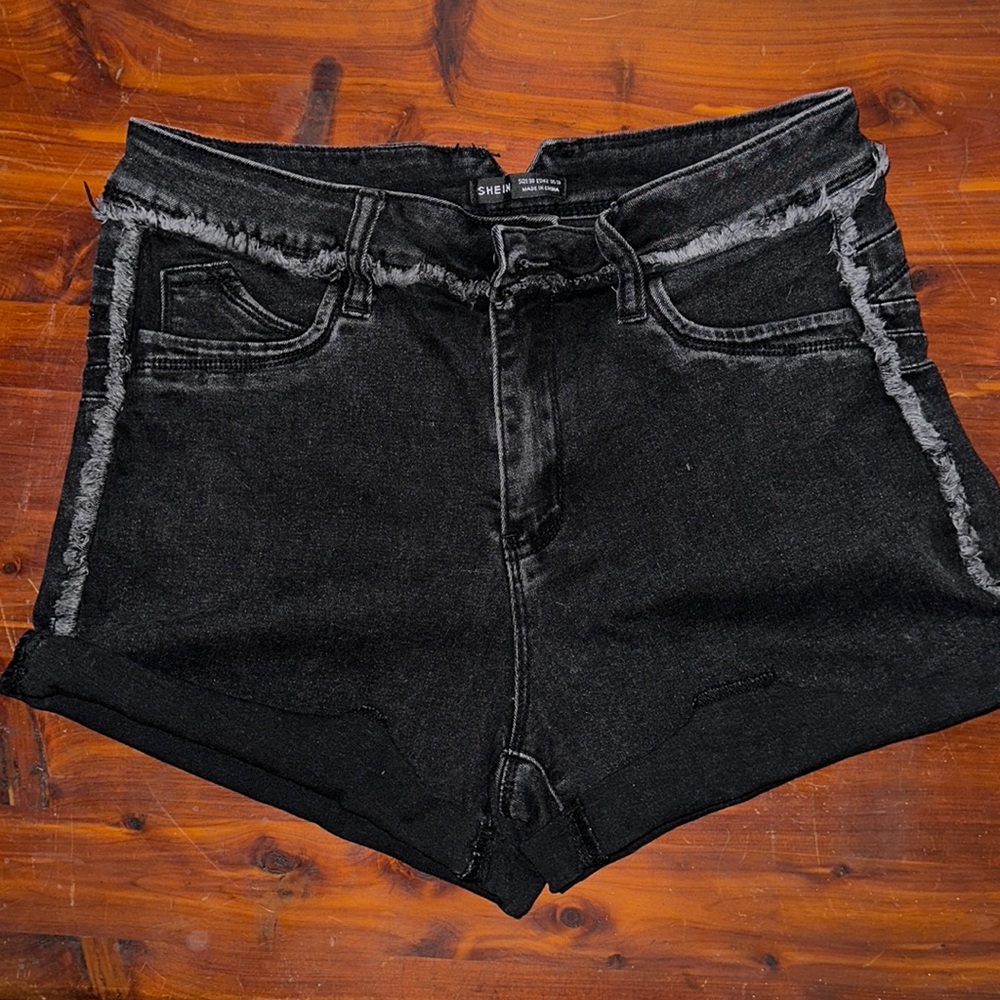 Black High Rise Shein Shorts
